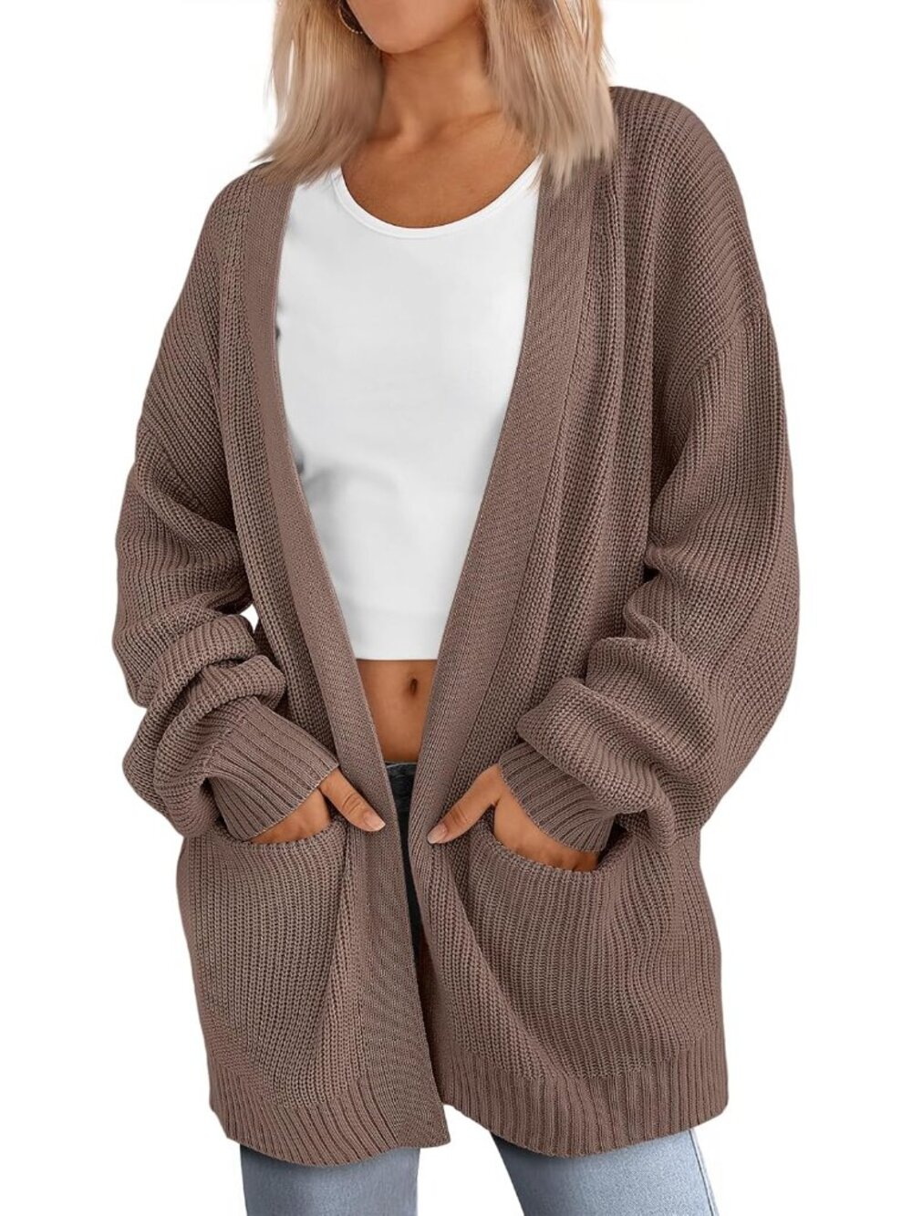Cozy Long Sleeve Oversized Cardigan - Breathable & Stylish for Fall 2026